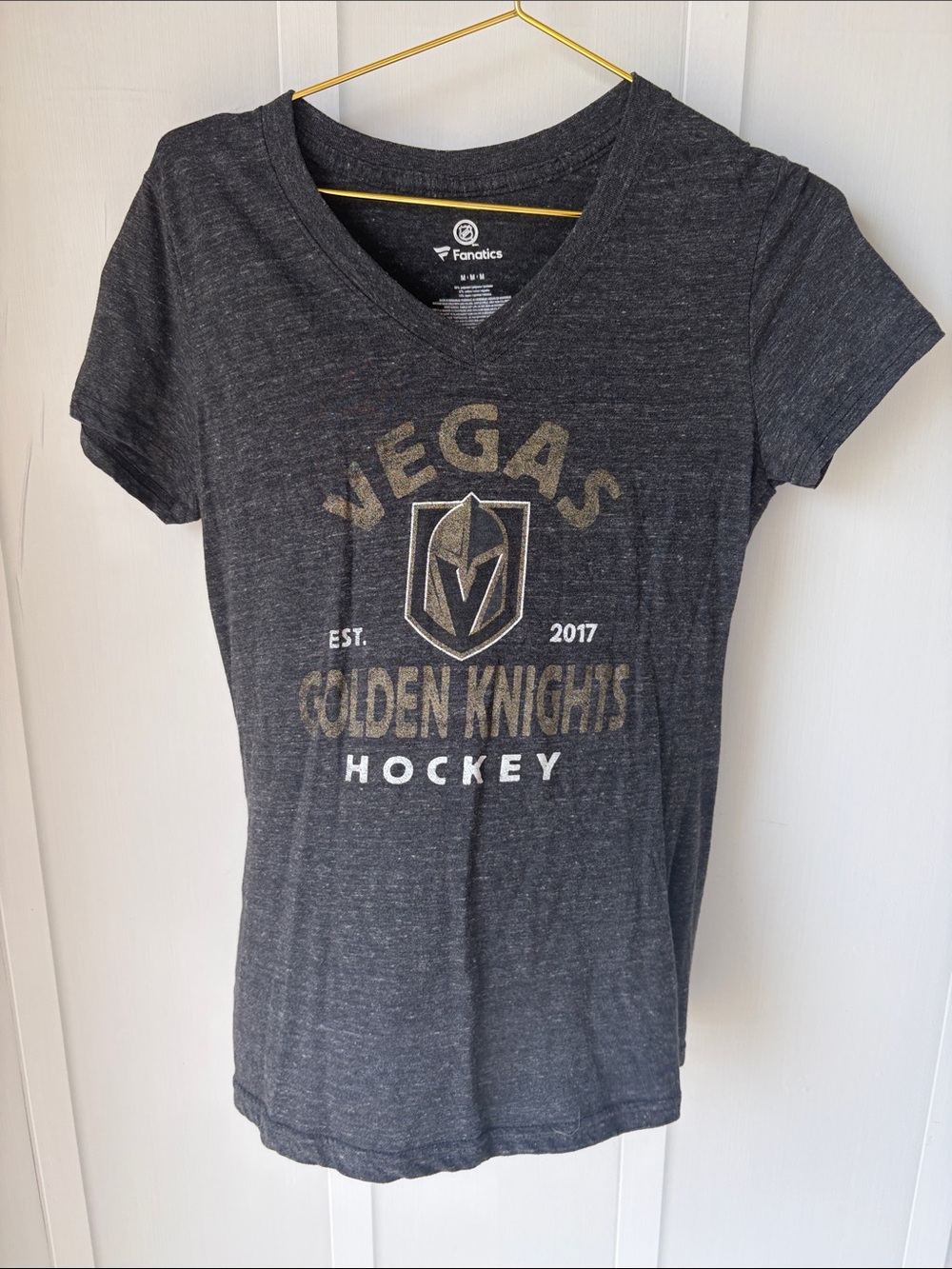Fanatics Charcoal Vegas Golden Knights Short Sleeve Tee Hockey